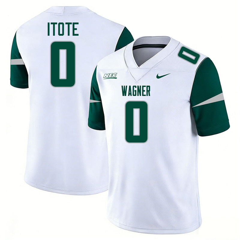 Wagner Seahawks #0 Armani Itote College Football Jerseys,Uniforms Stitched-White